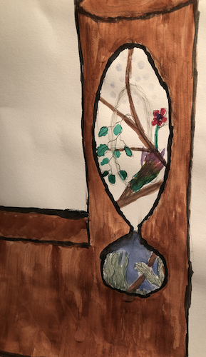 A watercolor and pencil illustration of an early Rain Chamber design.